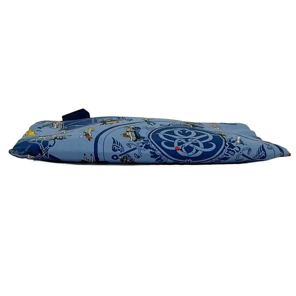 Hermès y Pocket Pouch Light Blue Multi Silk